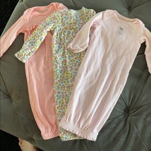 Set of 3 Newborn sleep gowns from Carters